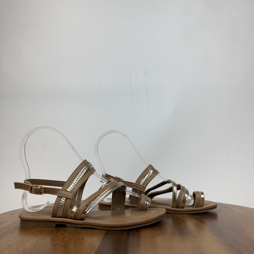 New NWOB‎ Big Kids Kurt Geiger Mini Deliah Brown Leather Sandals Size 1 Y